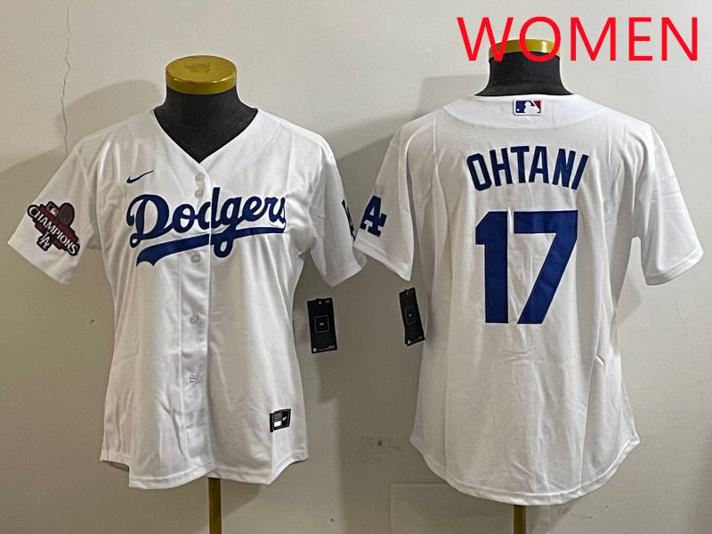 Women Los Angeles Dodgers 17 Ohtani White Game 2025 Nike MLB Jersey style 3182